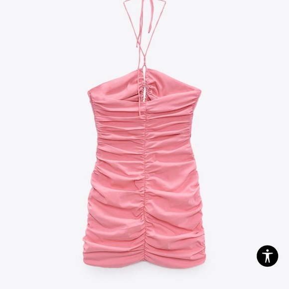 ZARA CUT OUT DRAPED DRESS ruched size XS new with tags - Picture 5 of 7